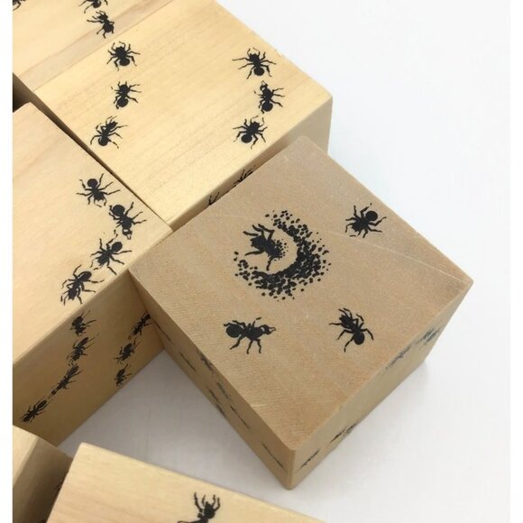 ANTICS Wooden Ant Tracks Army Blocks Full Set 16 Uncle Goose Toys Discontinued - Picture 5 of 7